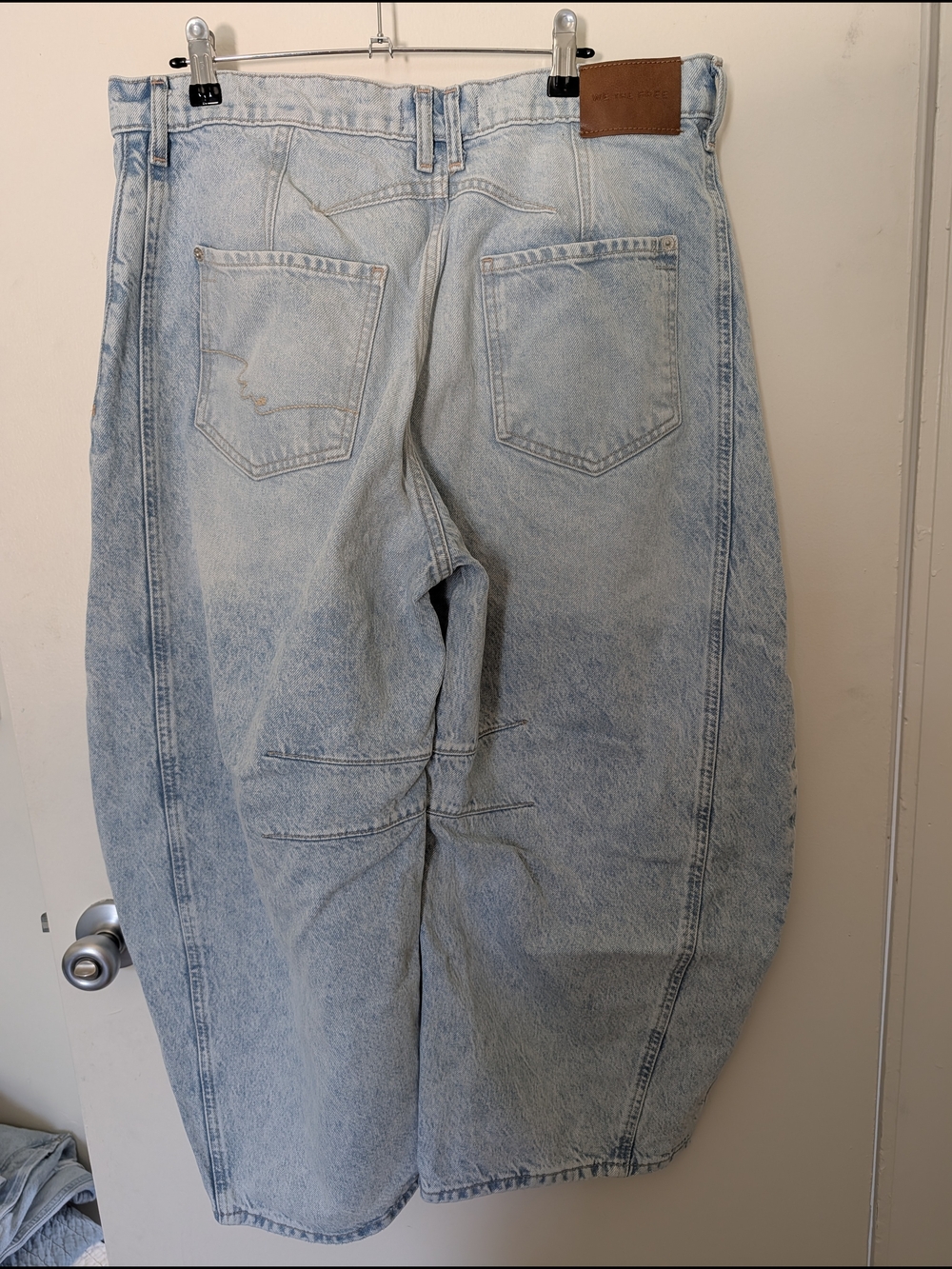 Free People Light Wash Wide Leg Barrel Jeans - Picture 2 of 6